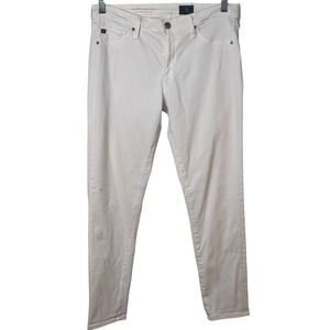 AG Adriano Goldschmied The Abbey Ankle Petite Jeans 28P White Skinny Mid-Rise